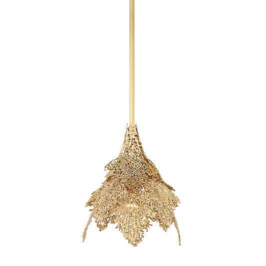 Minka Metropolitan Evergold 8in 1-Light Pendant | Transitional India Gold and Vintage Brass | Kitchen Island & Breakfast Nook | Model N7881-750