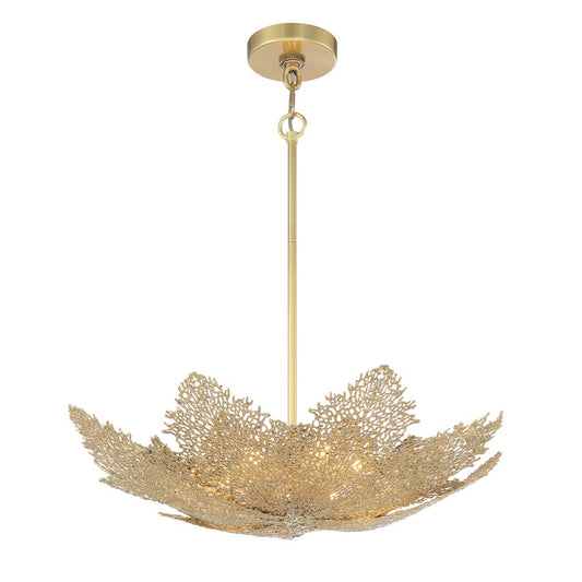 Minka Metropolitan Evergold 24in 8-Light Pendant | Transitional India Gold and Vintage Brass | Kitchen Island & Dining Room | Model N7888-750-L