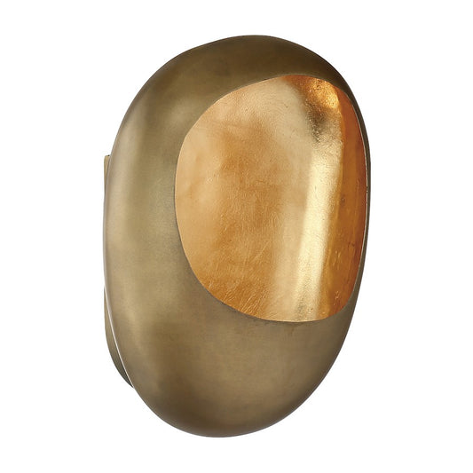Minka Metropolitan Ardor 1-Light Wall Sconce | Antique Brass W/ Gold Leaf | Hallway & Bathroom Accent Light | 7.5 x 4.13 x 9.5 in | Model N7890-708-L