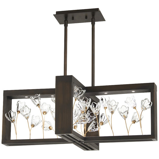 Minka Metropolitan Maison Des Fleurs 30in 7-Light Chandelier | Traditional Regal Bronze with Empire Gold and LED | Dining Room & | Model N7965-730-L