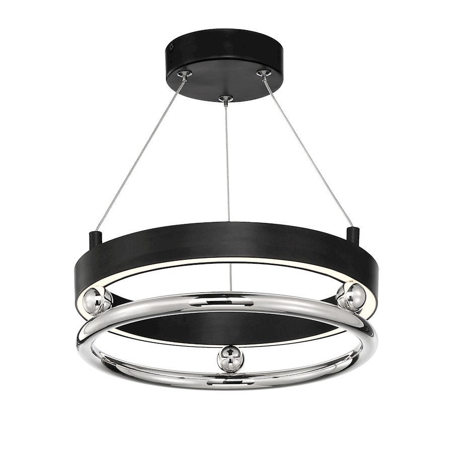 Minka Metropolitan Grande Illusion 13in LED Pendant | Transitional Coal with Polished Nickel | Kitchen Island & Dining Room | Model N7991-572-L