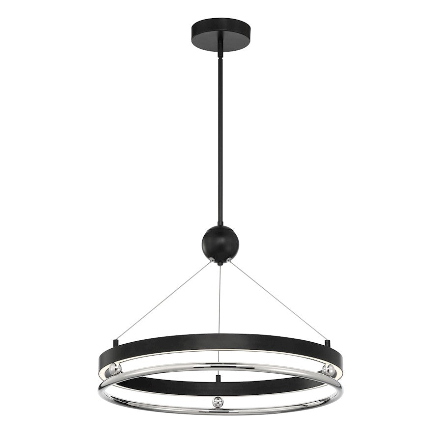 Minka Metropolitan Grande Illusion 25in LED Pendant | Transitional Coal and Polished Nickel | Kitchen Island & Dining Room | Model N7993-572-L