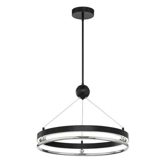 Minka Metropolitan Grande Illusion 25in LED Pendant | Transitional Coal and Polished Nickel | Kitchen Island & Dining Room | Model N7993-572-L