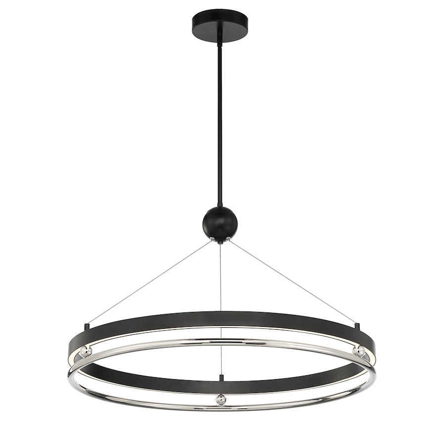 Minka Metropolitan Grande Illusion 33in LED Pendant | Transitional Coal and Polished Nickel | Kitchen Island & Dining Room | Model N7994-572-L