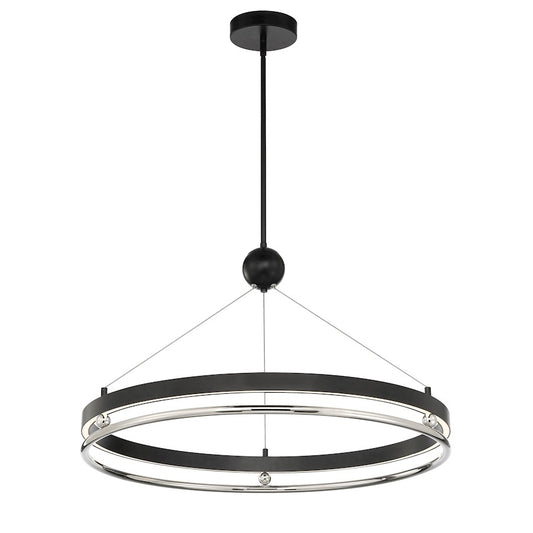 Minka Metropolitan Grande Illusion 33in LED Pendant | Transitional Coal and Polished Nickel | Kitchen Island & Dining Room | Model N7994-572-L