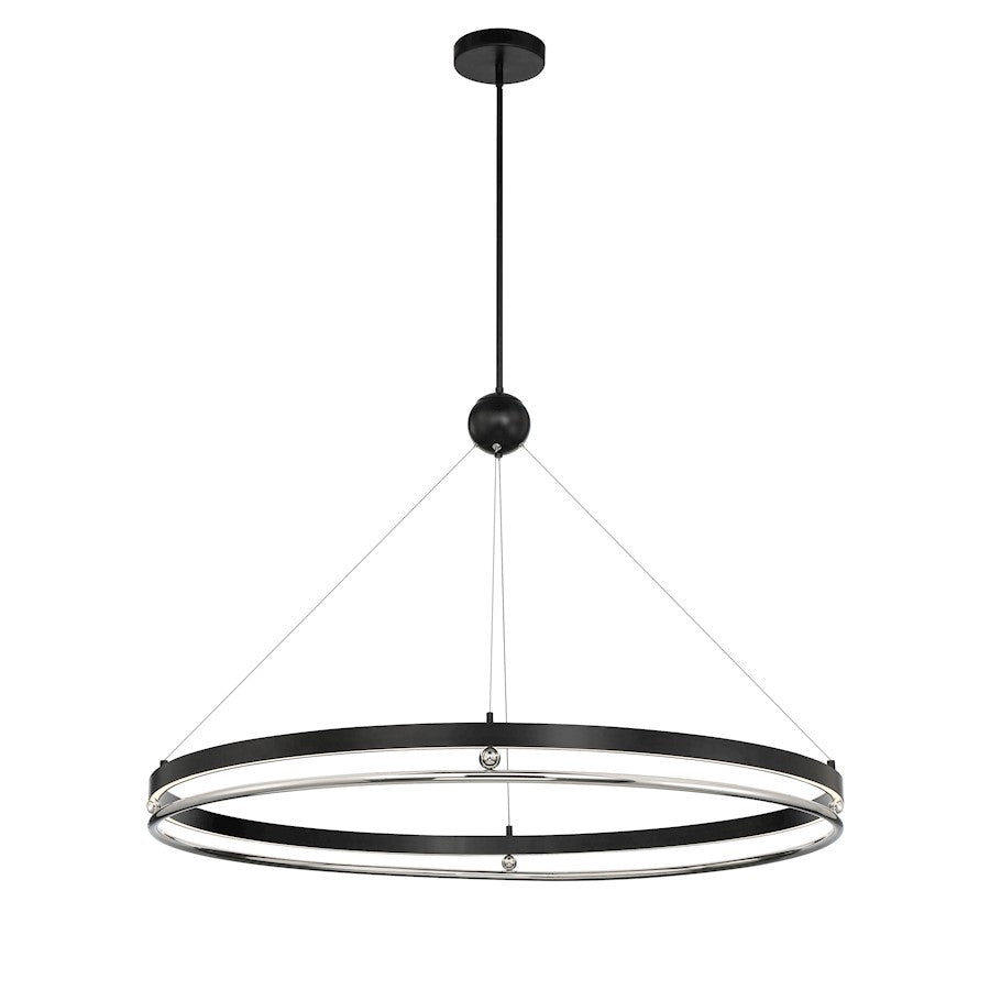 Minka Metropolitan Grande Illusion 49in LED Pendant | Modern Coal and Polished Nickel | Kitchen Island & Dining Room | Model N7995-572-L