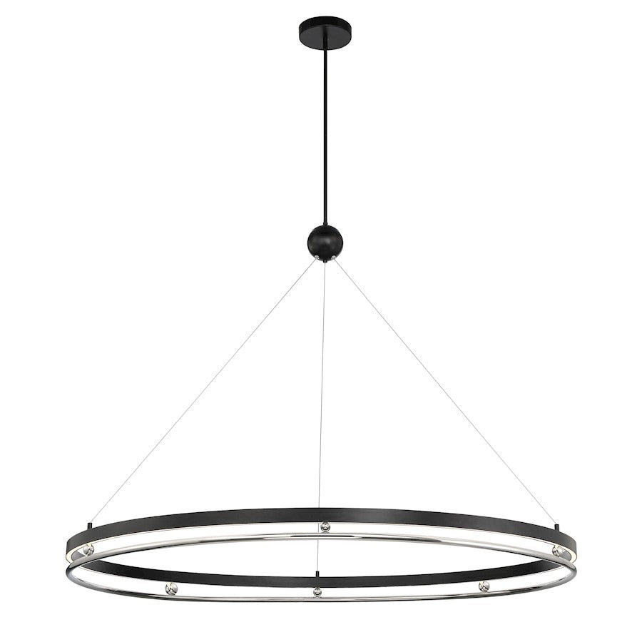 Minka Metropolitan Grande Illusion 61in LED Pendant | Transitional Coal and Polished Nickel | Kitchen Island & Dining Room | Model N7996-572-L