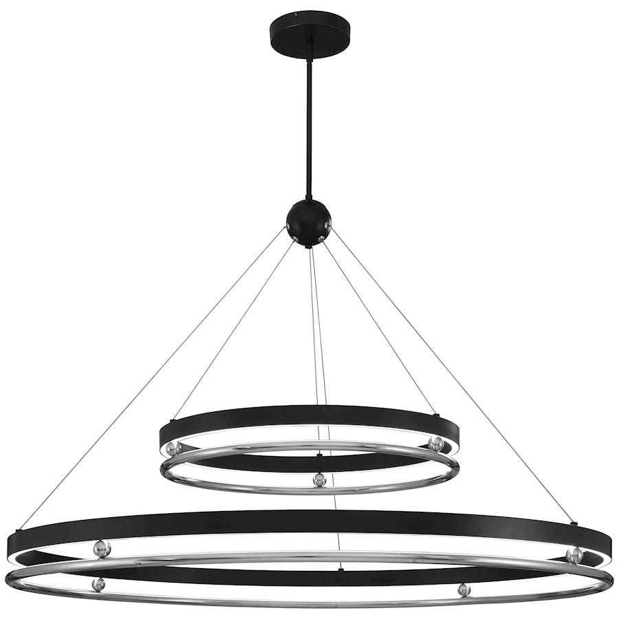Minka Metropolitan Grande Illusion 49in LED Pendant | Transitional Coal and Polished Nickel | Kitchen Island & Dining Room | Model N7997-572-L