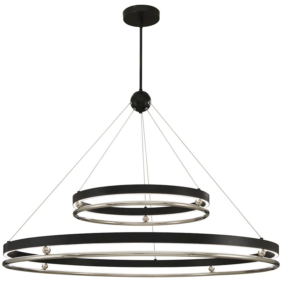 Minka Metropolitan Grande Illusion 60in LED Pendant | Transitional Coal and Polished Nickel | Kitchen Island & Dining Room | Model N7998-572-L