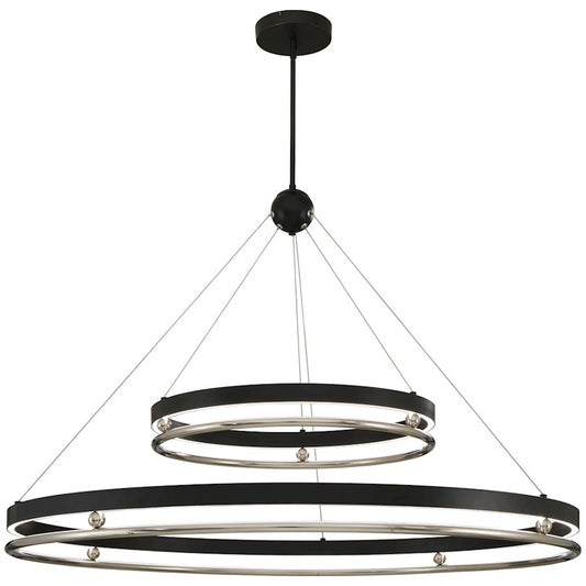 Minka Metropolitan Grande Illusion 60in LED Pendant | Transitional Coal and Polished Nickel | Kitchen Island & Dining Room | Model N7998-572-L