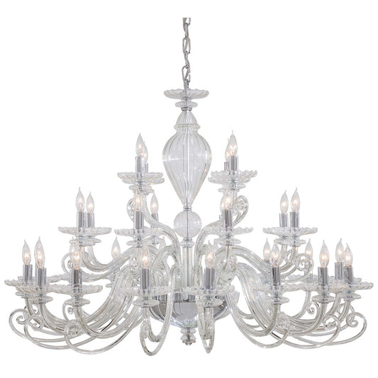 Metropolitan Lighting 28-Light Chandelier | Chrome Traditional Styling | Foyer & Dining Room Statement Light | 41 x 41 x 30 in | Model N9160