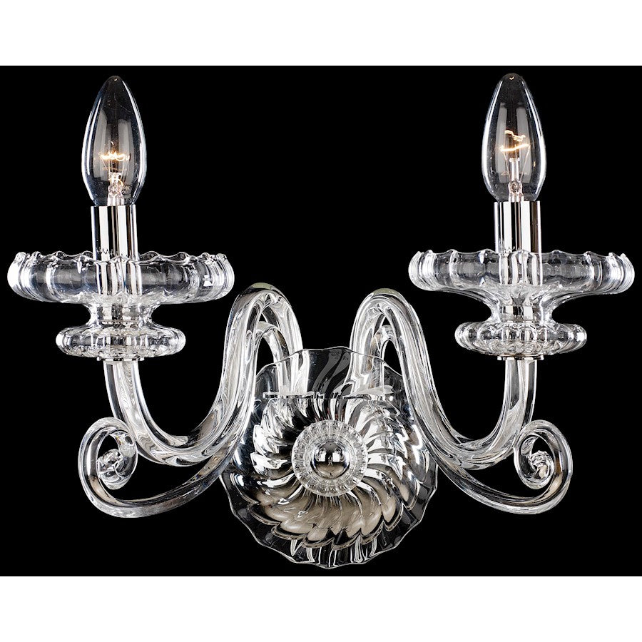 Metropolitan Lighting 2-Light Wall Sconce 8in | Traditional Chrome Handcrafted Spain | Bathroom & Hallway Accent | 13 x 10 x 8 in | Model N9162