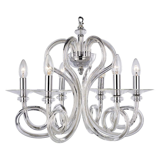 Metropolitan Lighting Family Collection 21in 6-Light Chandelier | Transitional Chrome | Dining Room & Living Room | 21 x 18 in | Model N9176