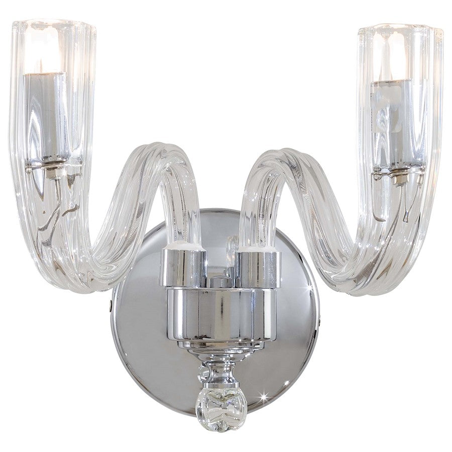 Metropolitan Lighting 2-Light Wall Sconce | Chrome Traditional Styling | Hallway & Bedroom Accent Light | 10 x 7 x 8 in | Model N9182