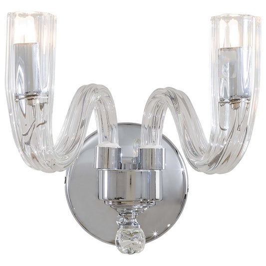 Metropolitan Lighting 2-Light Wall Sconce | Chrome Traditional Styling | Hallway & Bedroom Accent Light | 10 x 7 x 8 in | Model N9182