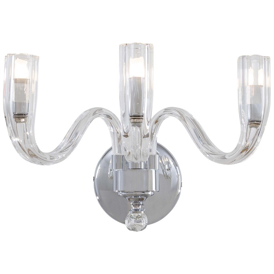 Metropolitan Lighting 3-Light Wall Sconce | Traditional Chrome Finish | Hallway & Living Room Accent | 12 x 8 in | Model N9183