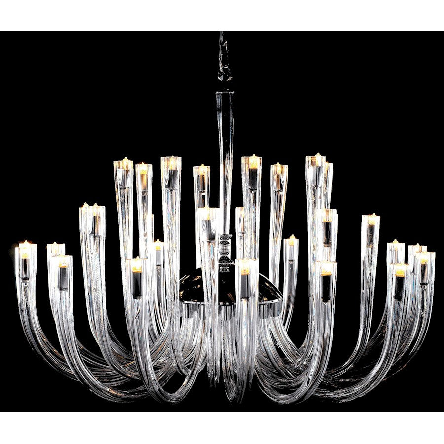 Metropolitan Lighting 37in 32-Light Chandelier | Traditional Chrome | Foyer & Dining Room | 37 x 37 x 24 in | Model N9189