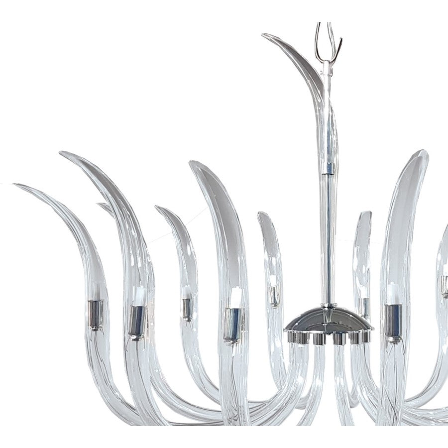 14 Light Chandelier, Polished Nickel