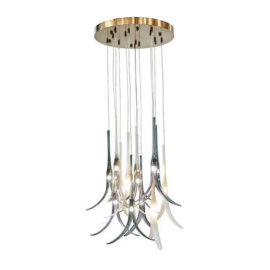 Minka Metropolitan 13 Light Pan Pendant, Gold/Clear/Blue/Green Smoked - N9493