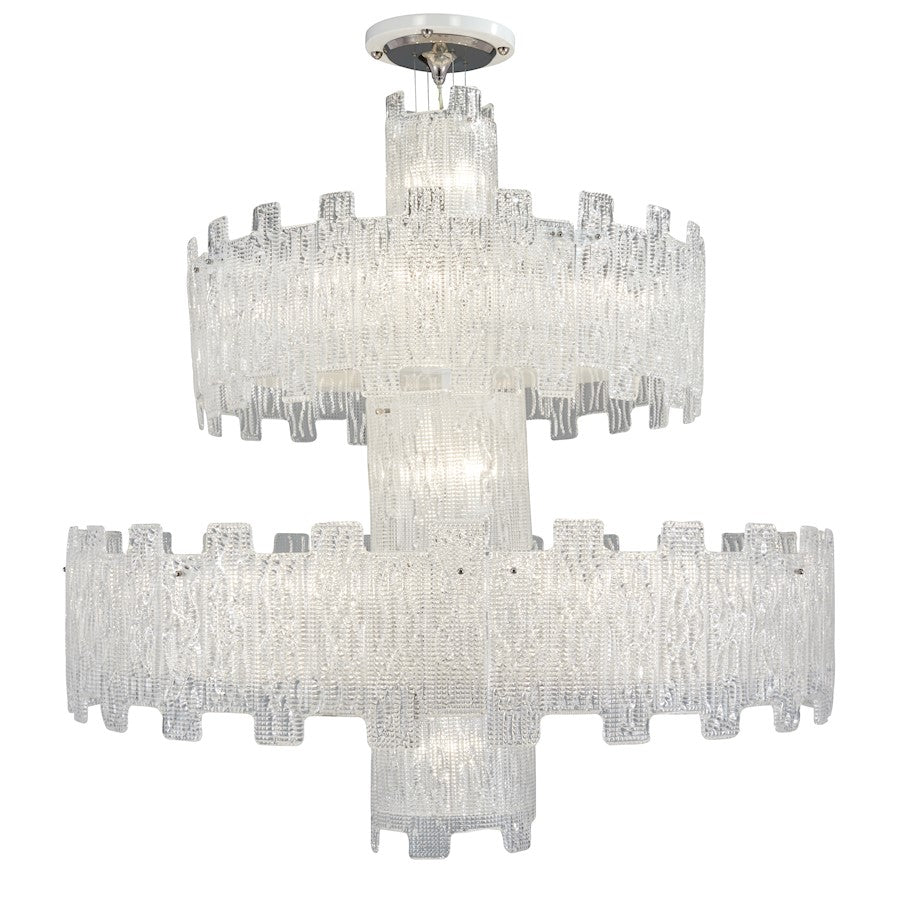 Metropolitan Lighting 47in 25-Light 2-Tier Chandelier | Transitional Chrome and Clear Crystal | Foyer & Grand Dining Room | Model N950080