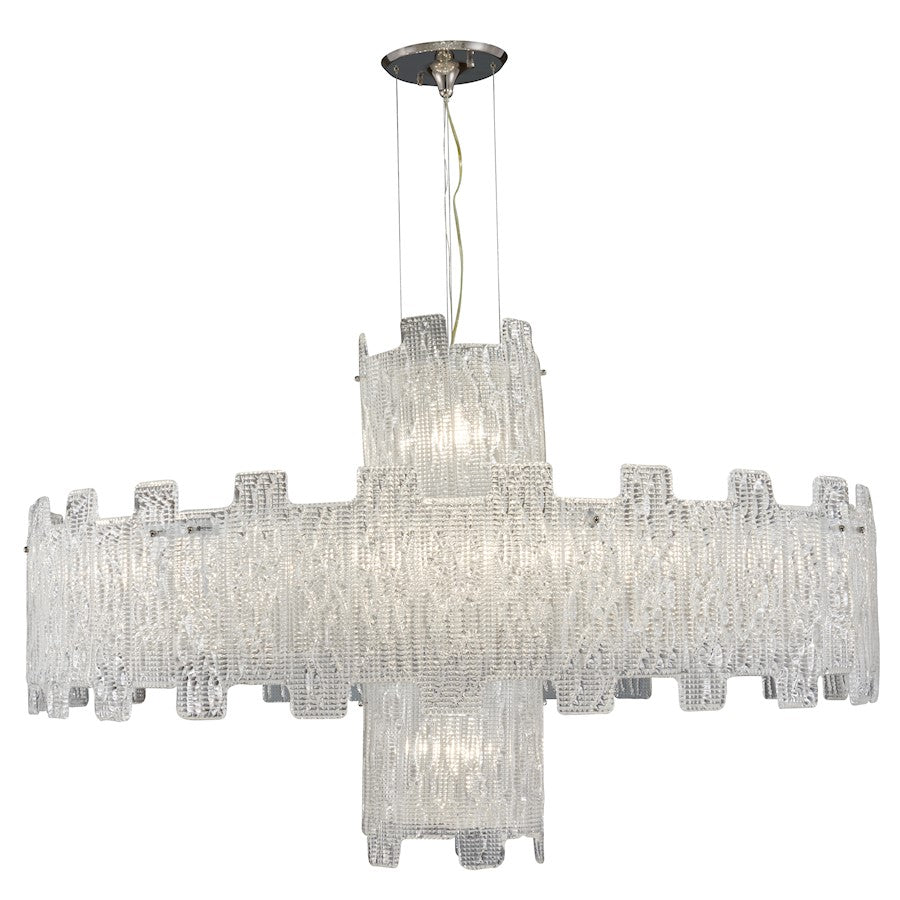 Metropolitan Lighting Metropolitan Family 47in 15-Light Chandelier | Transitional Chrome and Clear Crystal | Foyer & Dining Room | Model N950081