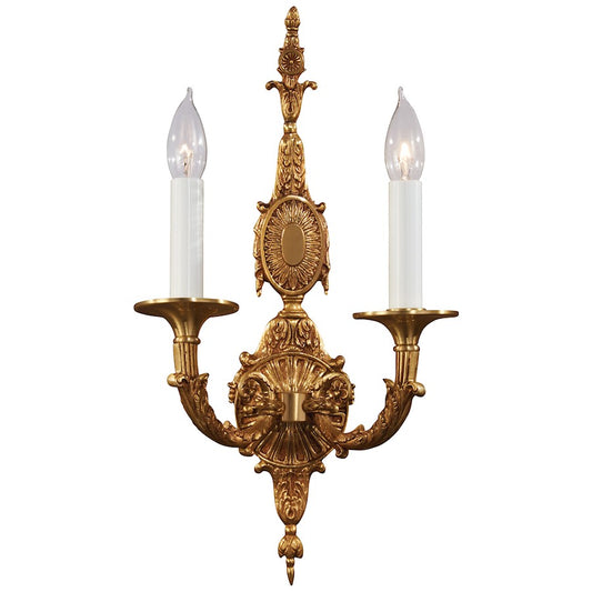Metropolitan Lighting 2-Light Wall Sconce | Transitional French Gold Finish | Hallway & Living Room Accent | 18.5 in H | Model N950093