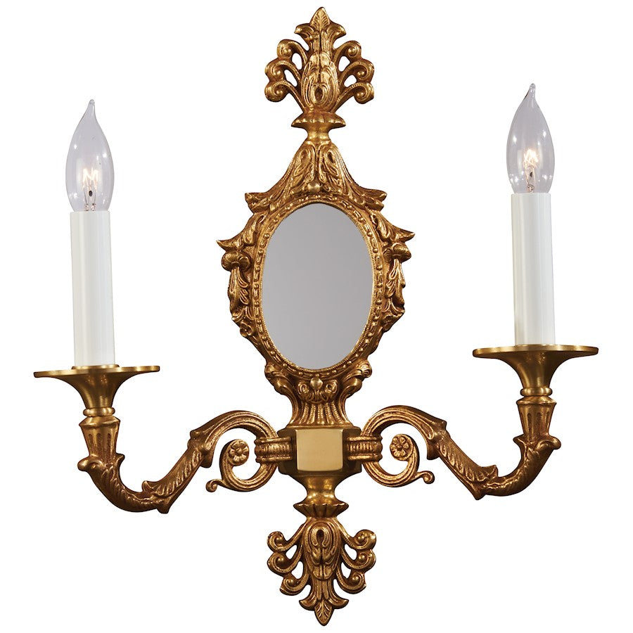 Metropolitan Lighting 2-Light Wall Sconce | Transitional French Gold Finish | Bedroom & Living Room Accent | 16 x 17 in | Model N950094