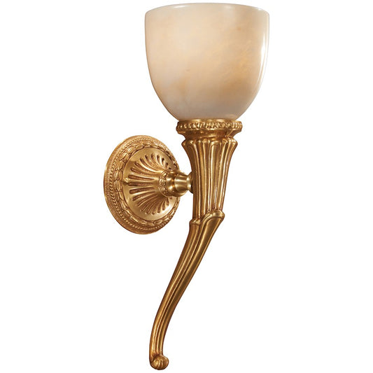 Metropolitan Lighting 18in 1-Light Wall Sconce | Transitional French Gold | Hallway & Bedroom Accent | 8 x 8 x 18 in | Model N950158
