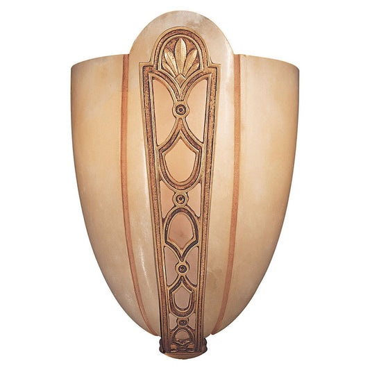 Metropolitan Lighting 1-Light Wall Sconce | Traditional French Gold and Alabaster Glass | Entryway & Hallway Accent Light | Model N950166