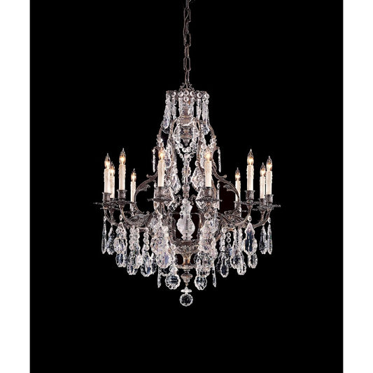 Metropolitan Lighting 39.5in 12-Light Chandelier | Traditional Oxidized Brass | Dining Room & Foyer | 33 x 40 in | Model N950201