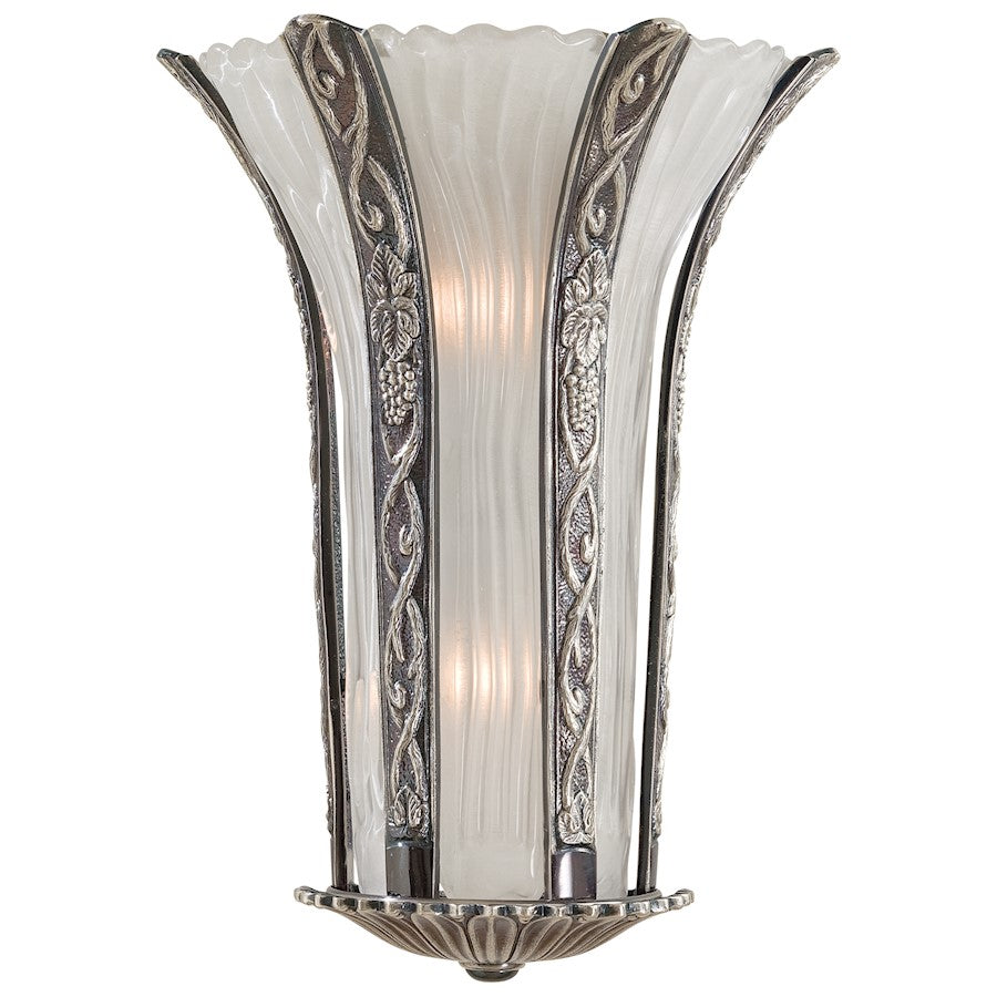 Metropolitan Lighting 2-Light Wall Sconce | Traditional Platinum Finish | Hallway & Living Room Accent | 12 x 17 in | Model N950334-54B