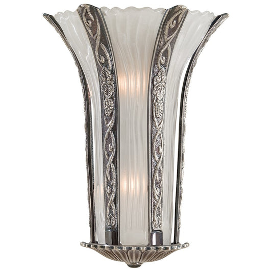 Metropolitan Lighting 2-Light Wall Sconce | Traditional Platinum Finish | Hallway & Living Room Accent | 12 x 17 in | Model N950334-54B