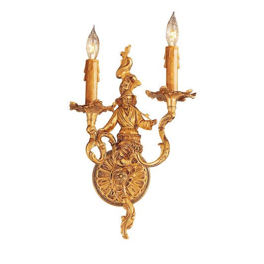 Metropolitan Lighting 2-Light Wall Sconce | Traditional Sunset Gold | Hallway & Living Room Accent | 10.5 x 5 x 16 in | Model N950397