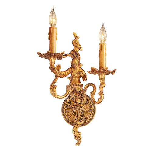 Metropolitan Lighting 2-Light Wall Sconce | Traditional Sunset Gold Finish | Bedroom & Hallway Accent Light | 10.5 x 5 x 16 in | Model N950398