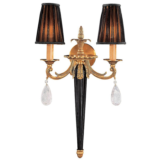Metropolitan Lighting 2-Light Wall Sconce | Traditional Sunset Gold | Hallway & Living Room Accent | 14 x 8 x 27 in | Model N950492