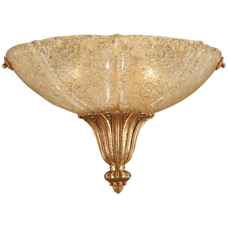Metropolitan Lighting 2-Light Wall Sconce | Traditional French Gold and Gold Glass | Bedroom & Hallway Accent Light | Model N950730