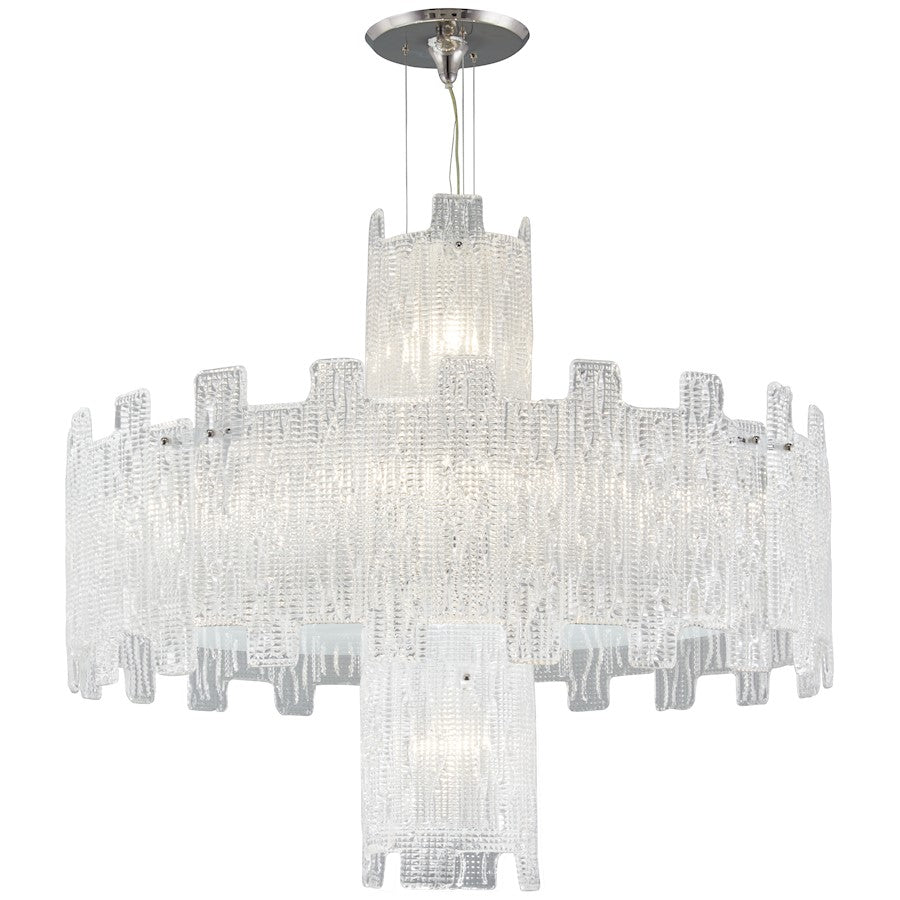 Metropolitan Lighting Metropolitan Family 32in 11-Light Chandelier | Chrome and Clear Crystal | Dining Room & Foyer | 32 x 32 x 38 in | Model N950949
