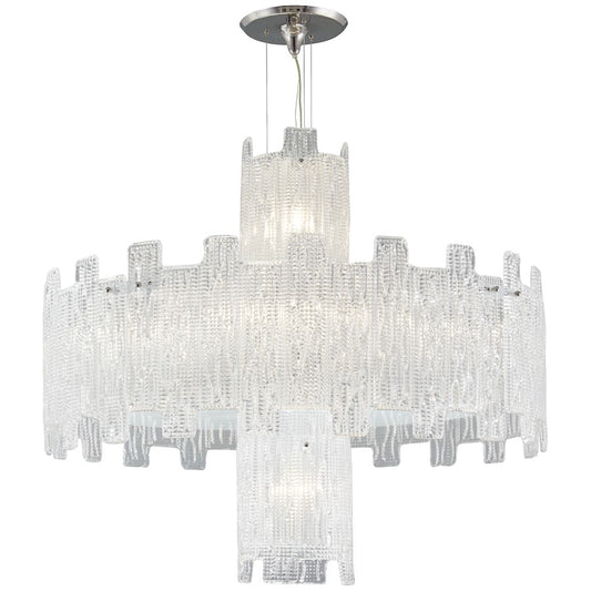 Metropolitan Lighting Metropolitan Family 32in 11-Light Chandelier | Chrome and Clear Crystal | Dining Room & Foyer | 32 x 32 x 38 in | Model N950949