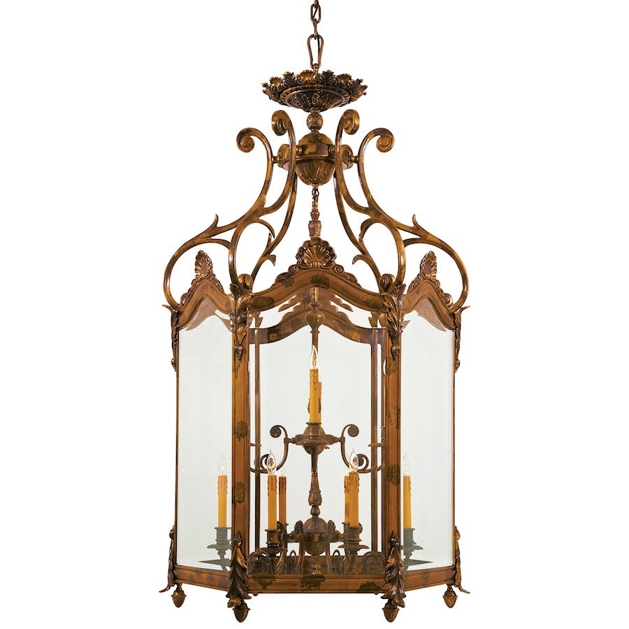 Metropolitan Lighting 35in 12-Light Foyer Pendant | Traditional Oxide Bronze and Clear Glass | Entryway & Stairwell | 35 x 35 x 61 in | Model N952012