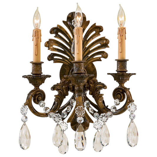 Metropolitan Lighting 3-Light Wall Sconce | Traditional Oxidized Brass | Hallway & Living Room Accent | 13.5 x 8.25 x 18 in | Model N952013
