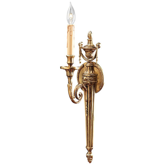 Metropolitan Lighting Metropolitan 7in 1-Light Wall Sconce | Traditional Stained Gold | Hallway & Living Room Accent | 4 x 7 x 21 in | Model N9601
