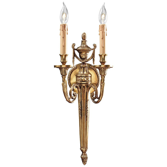 Metropolitan Lighting Metropolitan 20in 2-Light Wall Sconce | Traditional Stained Gold | Hallway & Living Room Accent | 8 x 6 x 20 in | Model N9602