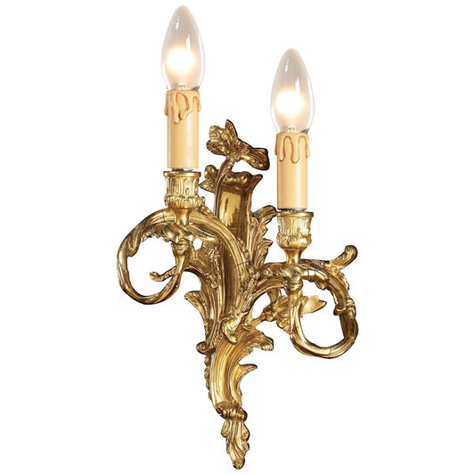 Metropolitan Lighting 2-Light Wall Sconce | Traditional Stained Gold Finish | Bedroom & Hallway Accent Light | 8.75 x 5.5 x 13.25 in | Model N9672