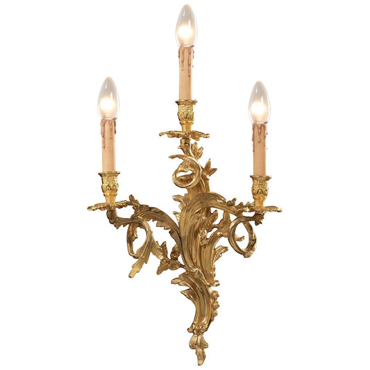 Metropolitan Lighting 3-Light Wall Sconce | Traditional Heirloom Gold | Hallway & Bedroom Accent Light | 13 x 8 x 24 in | Model N9673-L