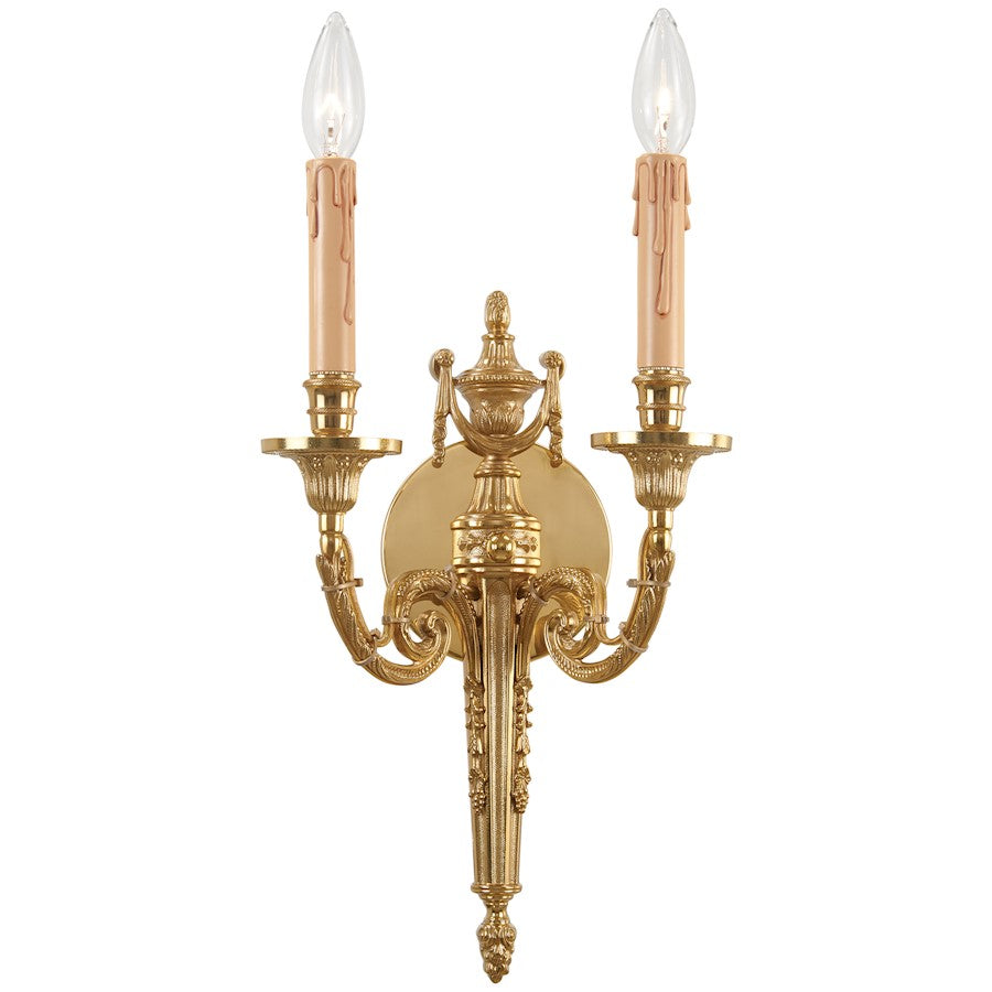 Minka Metropolitan 2-Light Wall Sconce | Traditional French Gold | Hallway & Bedroom Accent | 9.75 x 5.25 x 16.5 in | Model N9789