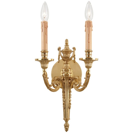 Minka Metropolitan 2-Light Wall Sconce | Traditional French Gold | Hallway & Bedroom Accent | 9.75 x 5.25 x 16.5 in | Model N9789