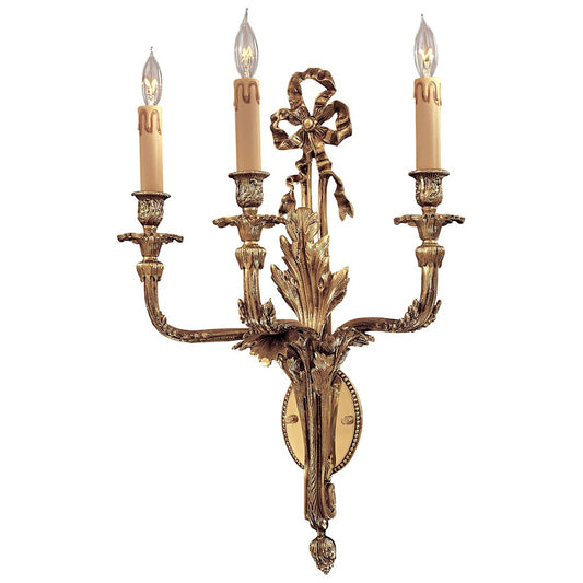 Metropolitan Lighting 3-Light Wall Sconce | Traditional Renaissance Gold | Living Room & Hallway Accent | 16 x 9 x 24 in | Model N9800