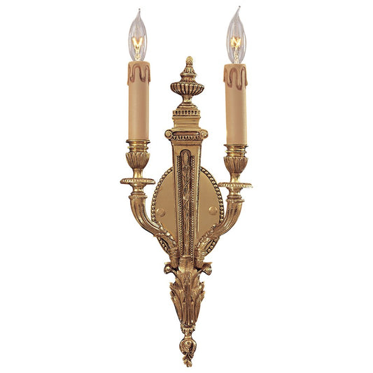 Metropolitan Lighting 2-Light Wall Sconce | Traditional Renaissance Gold | Hallway & Living Room Accent | 7 x 16 in | Model N9802