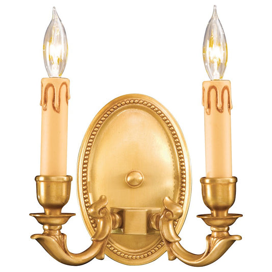 Metropolitan Lighting 2-Light Wall Sconce | Traditional French Gold | Hallway & Bathroom Accent | 8 x 8 in | Model N9809-FG