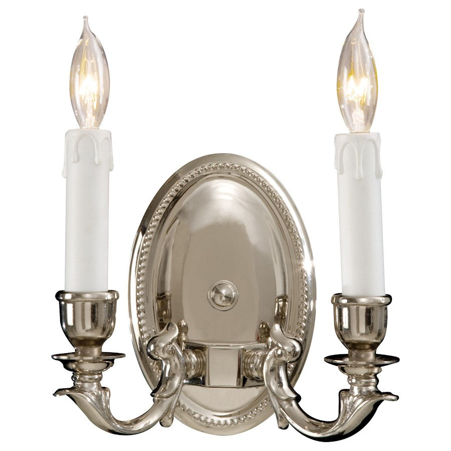Metropolitan Lighting 8in 2-Light Wall Sconce | Traditional Polished Chrome and Clear Glass | Bathroom & Hallway Accent Light | Model N9809-PC